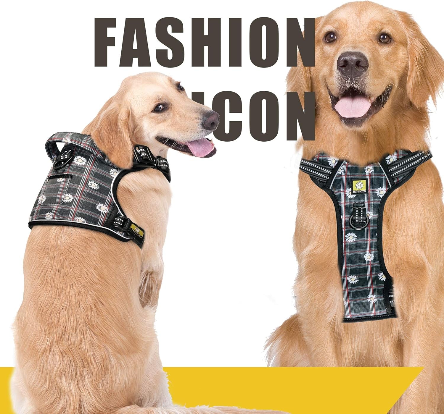 Reflective No-Pull Front Clip Dog Harness with Adjustable Dual-Clip Vest for Training - XL Green