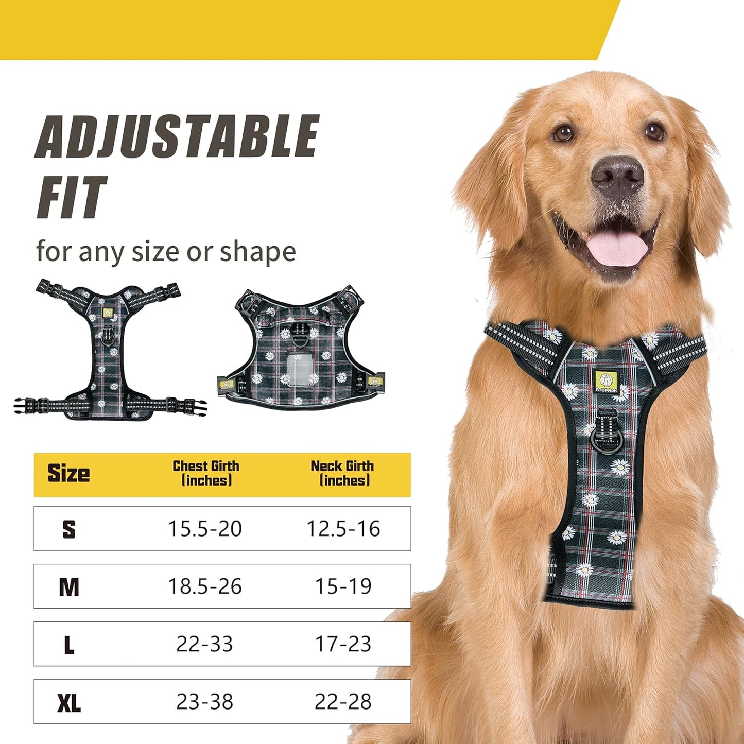 Reflective No-Pull Front Clip Dog Harness with Adjustable Dual-Clip Vest for Training - XL Green
